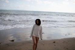 California Cloth Foundry French Terry Split Crew Sweatshirt Clothing