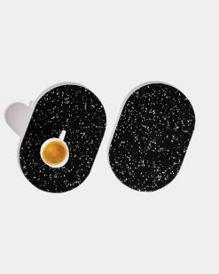 Slash Objects Capsule Recycled Rubber Trivet Duo - Speckled Black