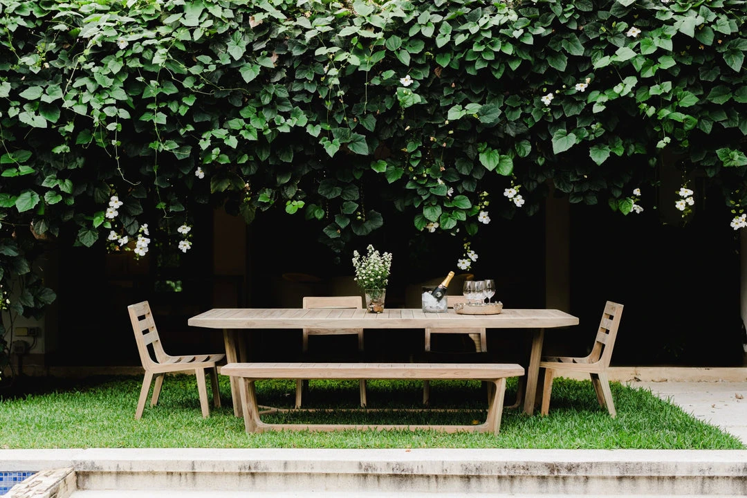 Masaya & Co. Furniture Casares Teak Dining Table With Slatted Top 4 Masaya & Co. Furniture Casares Teak Dining Table With Slatted Top