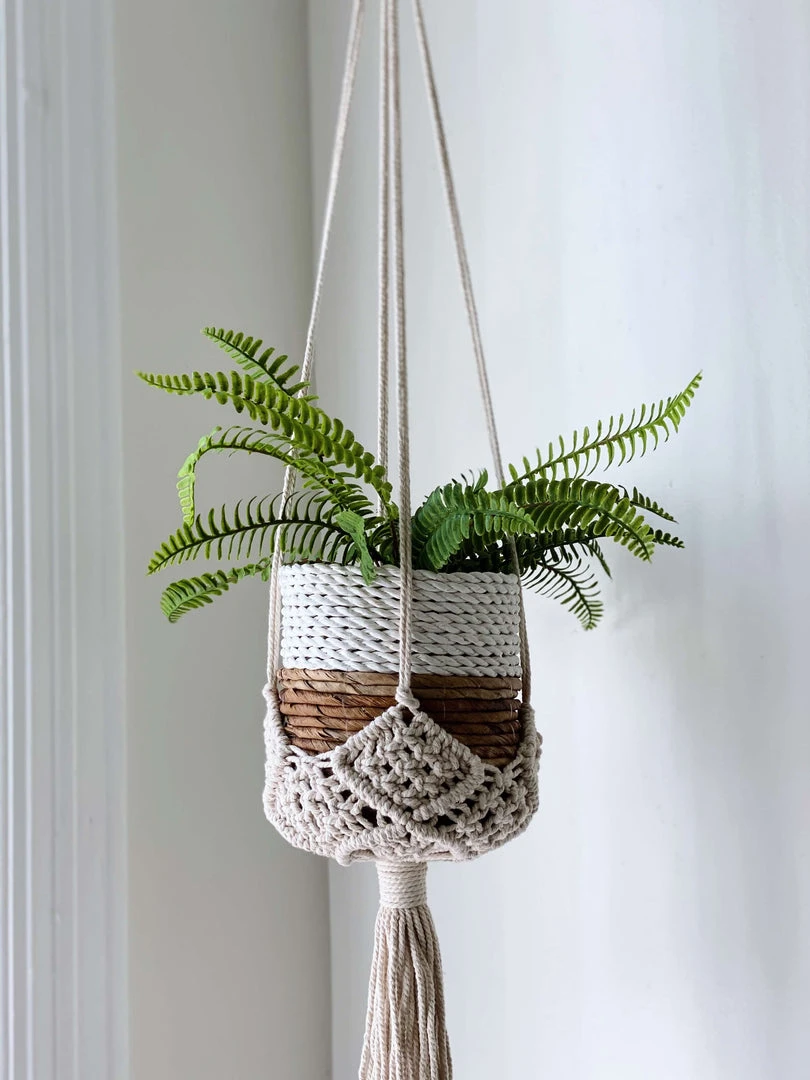 Ceremonia Darling Macramé Plant Hanger - Cream Best Sellers 3 Ceremonia Darling Macramé Plant Hanger - Cream Best Sellers