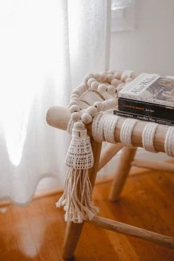 Ceremonia Home Goods Conus Shell Beaded Tassel - Natural 13 Ceremonia Home Goods Conus Shell Beaded Tassel - Natural