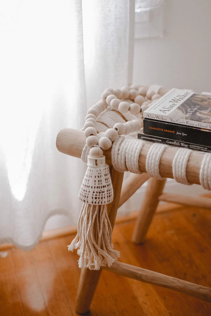 Ceremonia Home Goods Conus Shell Beaded Tassel - Natural 6 Ceremonia Home Goods Conus Shell Beaded Tassel - Natural