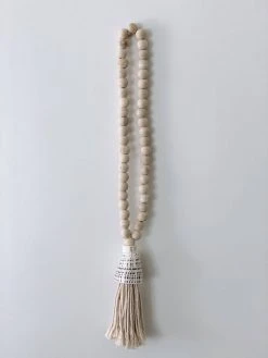 Ceremonia Home Goods Conus Shell Beaded Tassel - Natural