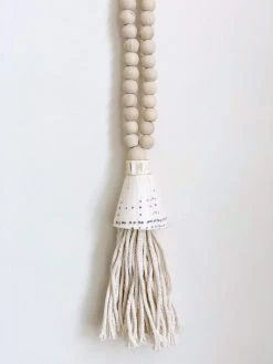 Ceremonia Home Goods Conus Shell Beaded Tassel - Natural 16 Ceremonia Home Goods Conus Shell Beaded Tassel - Natural
