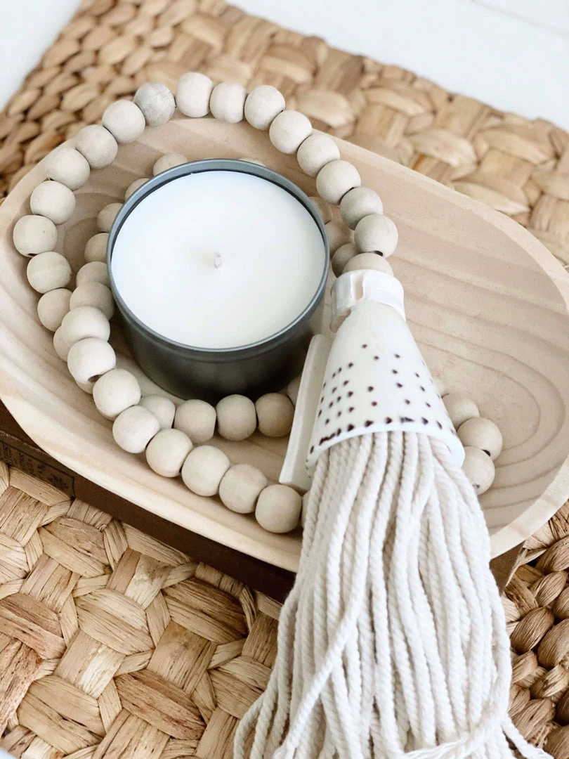 Ceremonia Home Goods Conus Shell Beaded Tassel - Natural 5 Ceremonia Home Goods Conus Shell Beaded Tassel - Natural