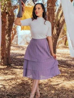 Valani Chanthu Banana Midi Skirt - Purple Sage
