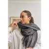 Studio Variously Charcoal Linen Scarf  Accessories