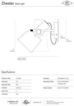 Ameico Chester Wall Light - Satin Copper