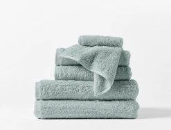 Coyuchi Cloud Loom Towels - Palest Ocean