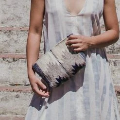 MZ Fair Trade Clouds Wool Clutch Bag
