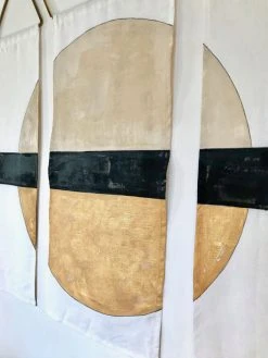 Conejo & Co Mitad Wall Hanging - Oyster, Black, Gold Home Goods