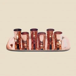 Sertodo Copper Copper Tequilero Shot Cup Flight Set Kitchen + Dining