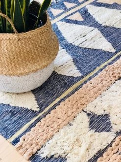 Amante Marketplace Shaggy Blue Rug