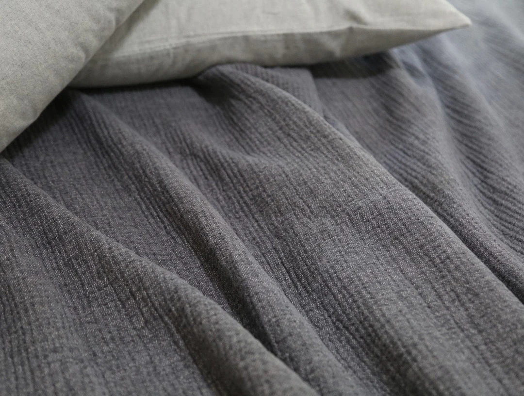 Coyuchi Cozy Cotton Blanket - Charcoal Home Goods 6 Coyuchi Cozy Cotton Blanket - Charcoal Home Goods