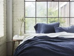 Coyuchi Home Goods Cozy Cotton Blanket - Moonlight Blue