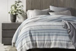 Coyuchi Home Goods Lost Coast Duvet Cover - Marine With Grays