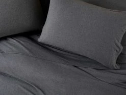 Coyuchi Home Goods Jersey Envelope Pillowcase Set - Charcoal Heather