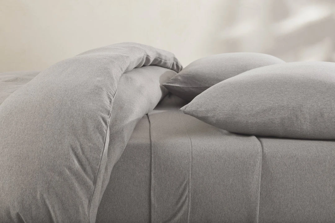 Coyuchi Jersey Envelope Pillowcase Set - Gray Heather 4 Coyuchi Jersey Envelope Pillowcase Set - Gray Heather