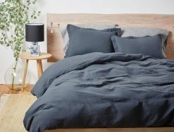 Coyuchi Home Goods Relaxed Linen Duvet Cover - Harbor Blue