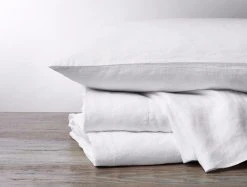 Coyuchi Relaxed Linen Pillowcases Set - Alpine White Home Goods