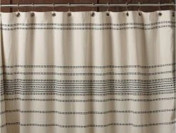 Coyuchi Rippled Stripe Shower Curtain - Ivory With Black Home Goods