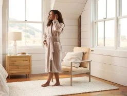 Coyuchi Home Goods Air Weight Unisex Robe - Dune