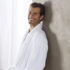 Coyuchi Cloud Loom Unisex Robe - Alpine White Home Goods