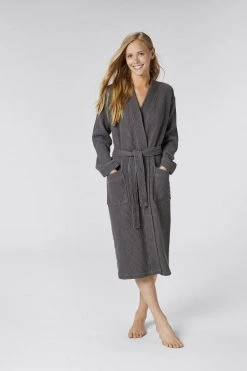 Coyuchi Unisex Waffle Robe - Shadow Best Sellers