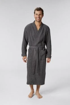 Coyuchi Unisex Waffle Robe - Shadow Best Sellers