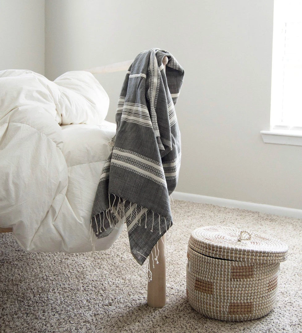 Creative Women Home Goods Aden Bath Towel - Gray + Natural 5 Creative Women Home Goods Aden Bath Towel - Gray + Natural