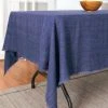 Creative Women Stone Washed Linen Tablecloth - Navy 2 Creative Women Stone Washed Linen Tablecloth - Navy