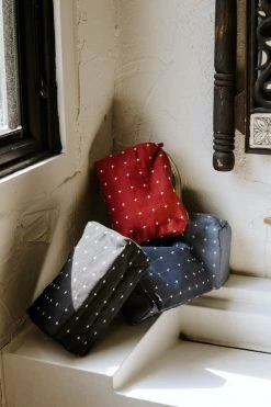 Anchal Accessories Cross Stitch Toiletry Bag - Rust