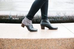 Darzah Tatreez Ankle Boot - Black + Ecru