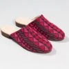 Darzah Shoes Tatreez Mule - Magenta + Rose