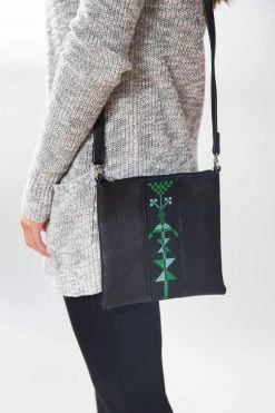 Darzah Black Tatreez Crossbody Bag
