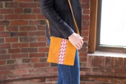 Darzah Camel Tatreez Crossbody Bag Fair Trade