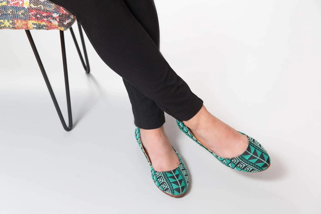 Darzah Tatreez Flats - Teal 4 Darzah Tatreez Flats - Teal