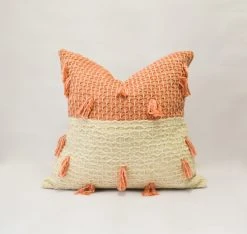 Zuahaza Home Goods Diamond Guayaba Throw Pillow Cover With Tassels