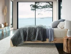 Coyuchi Home Goods Diamond Stitched Comforter - Shadow