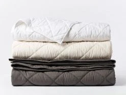 Coyuchi Home Goods Diamond Stitched Comforter - Shadow