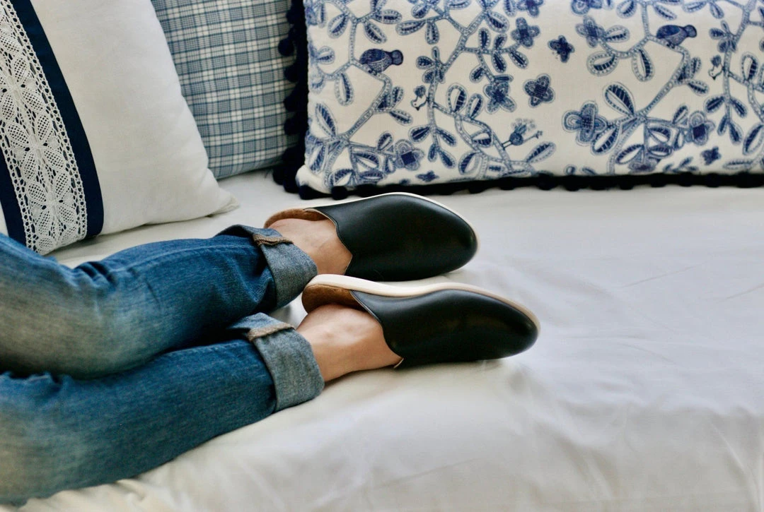 Dooeys Black Apple Leather House Mule 8 Dooeys Black Apple Leather House Mule