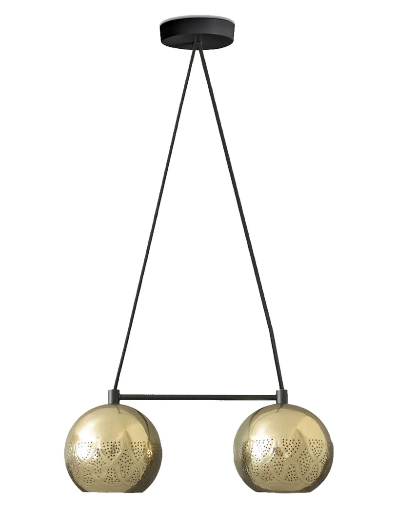 Dounia Home Nur Reversed Chandelier - Duel Globe - Gunmetal BIPOC Owned 6 Dounia Home Nur Reversed Chandelier - Duel Globe - Gunmetal BIPOC Owned