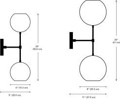 Dounia Home Mishal Dual Globe Wall Sconce Lighting