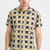 Dushyant Asthana Men's Aby Chessboard Batik Short Sleeve Shirt