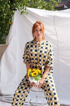 Dushyant Asthana Zoya Batik Chessboard Jumpsuit Clothing