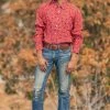 Dushyant Asthana Men's Barrington Shirt - Maroon Floral Print 1 Dushyant Asthana Men's Barrington Shirt - Maroon Floral Print