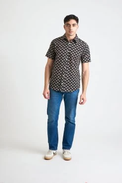 Dushyant Asthana Men's Prat Short Sleeve Shirt - Black Motif