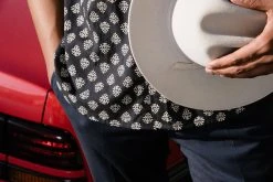 Dushyant Asthana Men's Prat Short Sleeve Shirt - Black Motif