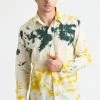 Dushyant Asthana Men's Amir Long Sleeve Shirt - Yellow + Green 2 Dushyant Asthana Men's Amir Long Sleeve Shirt - Yellow + Green