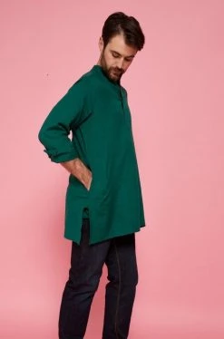 Dushyant Asthana Men's Bombay Oversized Shirt - Dark Green